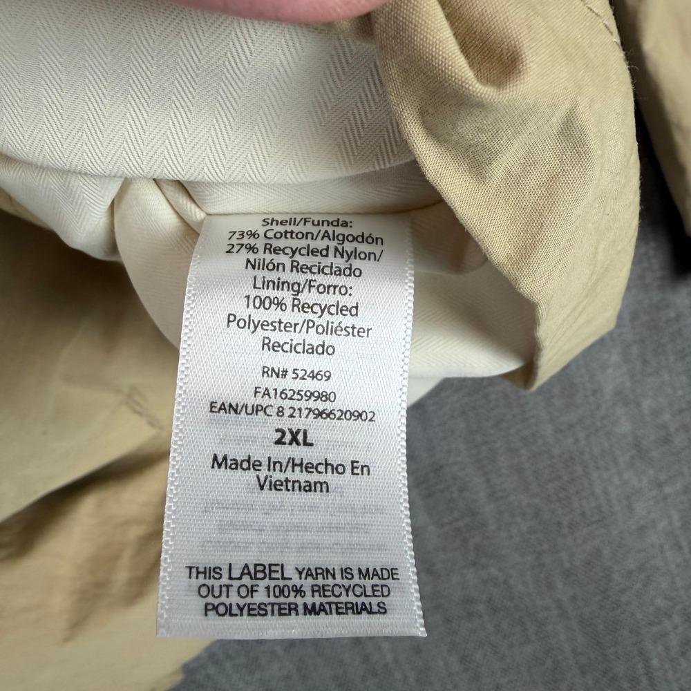 Free Assembly Mens Khaki Tan Hooded Windbreaker Jacket 2XL Recycled - Picture 4 of 9